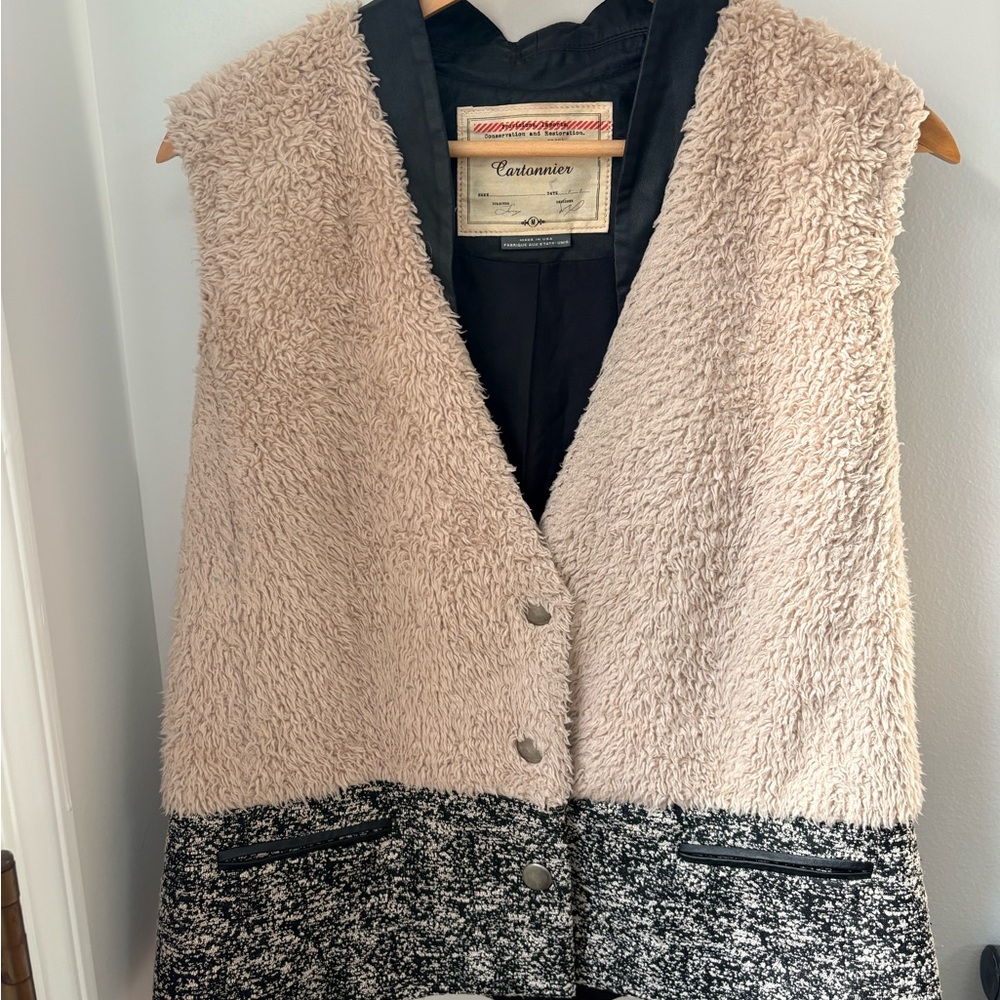 Cartonnier Cream and Black Teddy Jacket